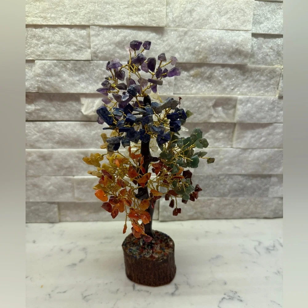 7 Chakra Healing Crystal Natural Gemstone Tree For Goodluck,Wealth & Prosperity